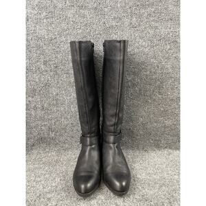 Alex Marie Black Leather Knee High Stretch Riding Boots Women's 6.5